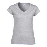 Dámske tričko (GILDAN SOFTSTYLE LADIES V-NECK T-SHIRT) > šedá (rssport) > L