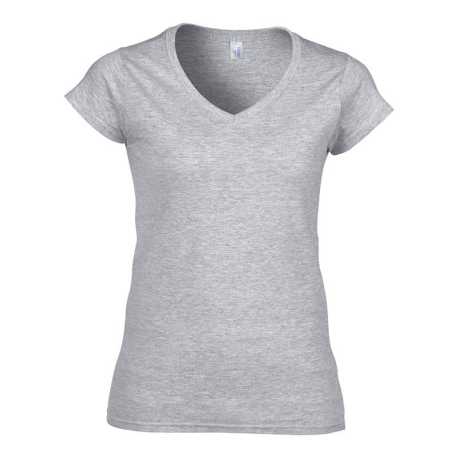 Dámske tričko (GILDAN SOFTSTYLE LADIES V-NECK T-SHIRT) > šedá (rssport) > L