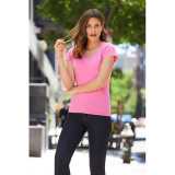 Dámske tričko (GILDAN SOFTSTYLE LADIES V-NECK T-SHIRT) > ružová (azalea) > 2XL