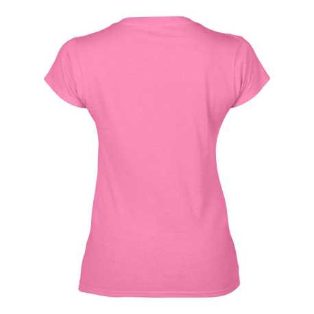 Dámske tričko (GILDAN SOFTSTYLE LADIES V-NECK T-SHIRT) > ružová (azalea) > 2XL