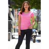 Dámske tričko (GILDAN SOFTSTYLE LADIES V-NECK T-SHIRT) > ružová (azalea) > 2XL