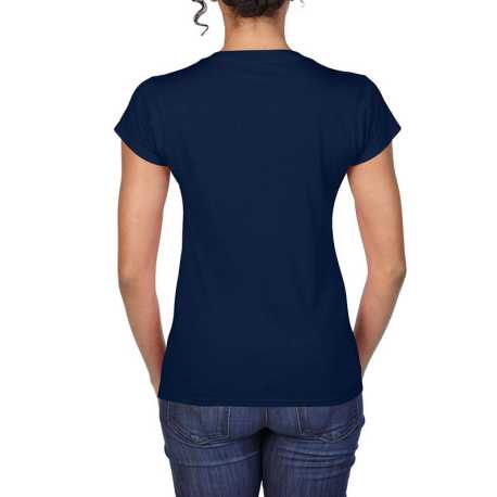 Dámske tričko (GILDAN SOFTSTYLE LADIES V-NECK T-SHIRT) > modrá (navy) > S