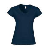 Dámske tričko (GILDAN SOFTSTYLE LADIES V-NECK T-SHIRT) > modrá (navy) > S