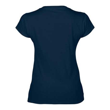 Dámske tričko (GILDAN SOFTSTYLE LADIES V-NECK T-SHIRT) > modrá (navy) > S