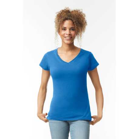 Dámske tričko (GILDAN SOFTSTYLE LADIES V-NECK T-SHIRT) > biela > XL