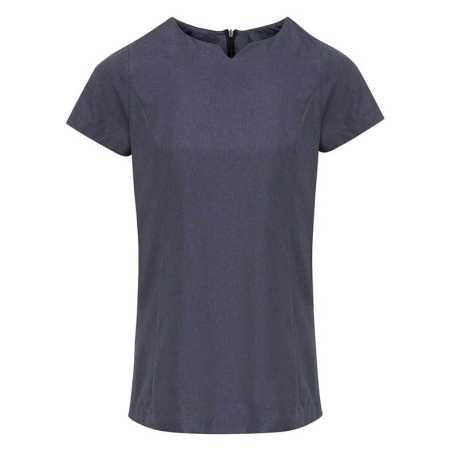 Dámska tunika (Premier ‘VIOLA' LINEN-LOOK CUT NECK BEAUTY TUNIC) > čierna (heather) > S
