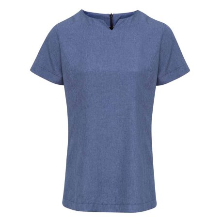Dámska tunika (Premier ‘VIOLA' LINEN-LOOK CUT NECK BEAUTY TUNIC) > modrá (heather) > XS