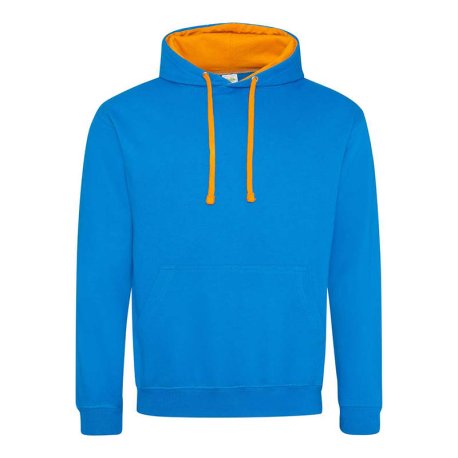 Unisex mikina (Just Hoods VARSITY HOODIE) > modrá (sapphire) / oranžová (crush) > XS
