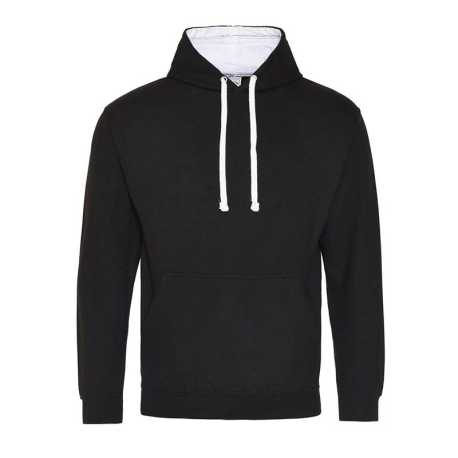 Unisex mikina (Just Hoods VARSITY HOODIE) > čierna (jet) / biela (arctic) > 2XL