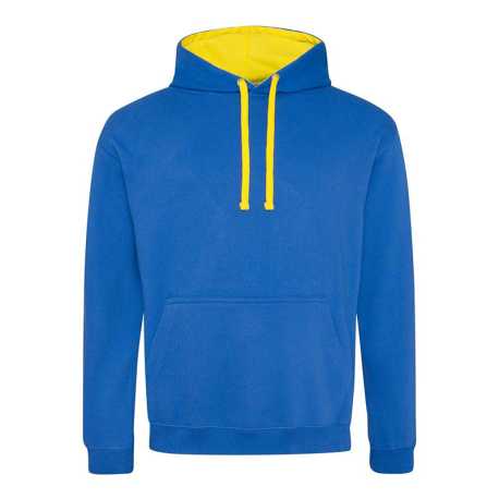 Unisex mikina (Just Hoods VARSITY HOODIE) > modrá (royal) / žltá (sun) > L