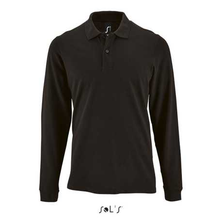 Pánska polokošeľa (SOL'S PERFECT LSL MEN - LONG-SLEEVE PIQUÉ POLO SHIRT)>čierna>S