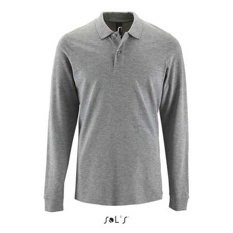 Pánska polokošeľa (SOL'S PERFECT LSL MEN - LONG-SLEEVE PIQUÉ POLO SHIRT)>šedá (melange)>S