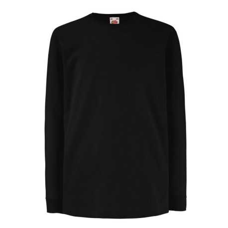 Detské tričko (FRUIT OF THE LOOM Kids Long Sleeve Valueweight T) > čierna > 3/4