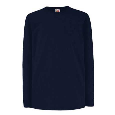 Detské tričko (FRUIT OF THE LOOM Kids Long Sleeve Valueweight T)>modrá (deep navy)>3/4
