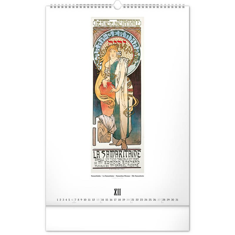 Nástenný kalendár (Alfons Mucha 2026) - 33 x 46 x 1 cm