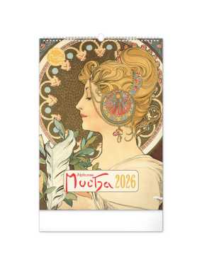 Nástenný kalendár (Alfons Mucha 2026) - 33 x 46 x 1 cm