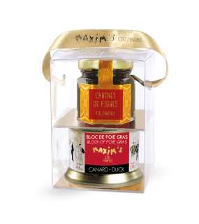 Gift-pack block of duck foie gras 130 g+ chutney 180 g Maxim’s