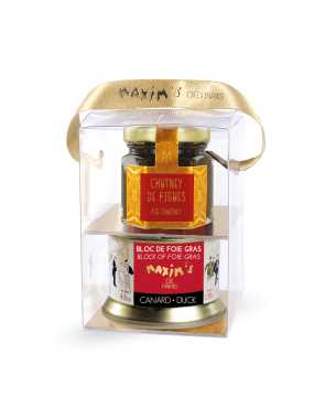 Gift-pack block of duck foie gras 130 g+ chutney 180 g Maxim’s