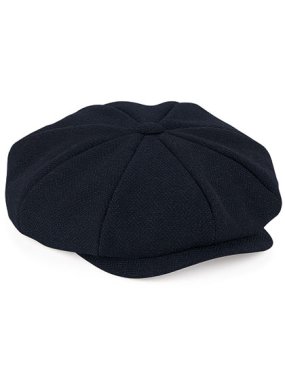 Unisex šiltovka (Beechfield Heritage Baker Boy Cap) > modrá (navy herringbone) > S/M