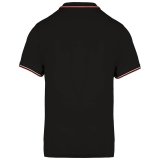 Pánska polokošeľa(KARIBAN MEN'S SHORT SLEEVE POLO) > čierna / červená / biela > 2XL