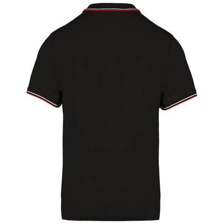 Pánska polokošeľa(KARIBAN MEN'S SHORT SLEEVE POLO) > čierna / červená / biela > 2XL