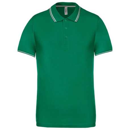 Pánska polokošeľa(KARIBAN MEN'S SHORT SLEEVE POLO)>zelená (kelly) / šedá (light)>2XL