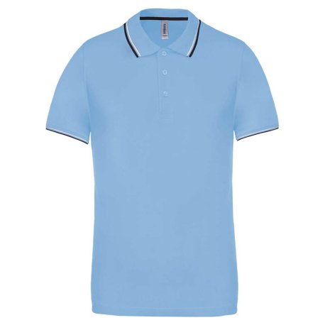 Pánska polokošeľa(KARIBAN MEN'S SHORT SLEEVE POLO)>modrá (sky) / modrá (navy) / biela>2XL