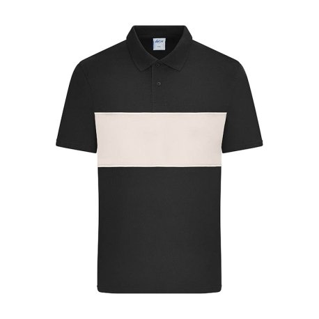 Unisex polokošeľa (DAIBER Polo colour-block UNISEX) > čierna / šedá (sandstone) > 2XS