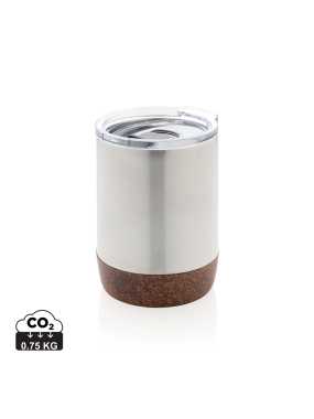 Malý korkový termohrnček z RCS recykl. ocele > strieborná