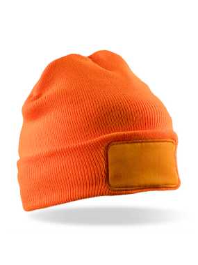 Zimná čiapka (RESULT Recycled Printers Thinsulate Beanie) > oranžová (flo)