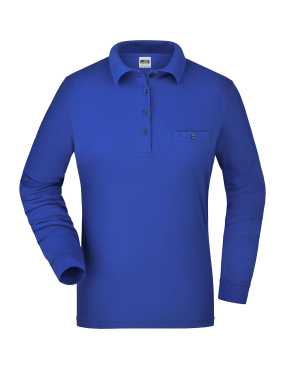 Dámska pracovná polokošeľa(JN Ladies Workwear Polo Pocket Longsleeve)>modrá (royal)>XL