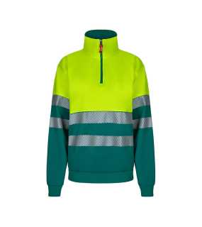 Pánska mikina (VELILLA RS TWO-TONE SWEATSHIRT) > zelená / žltá (hi-vis) > L