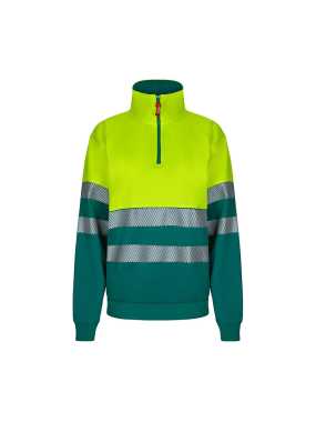 Pánska mikina (VELILLA RS TWO-TONE SWEATSHIRT) > zelená / žltá (hi-vis) > L