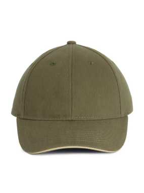 6 panelová šiltovka (KARIBAN ORLANDO MEN CAP) > zelená (olive) / béžová