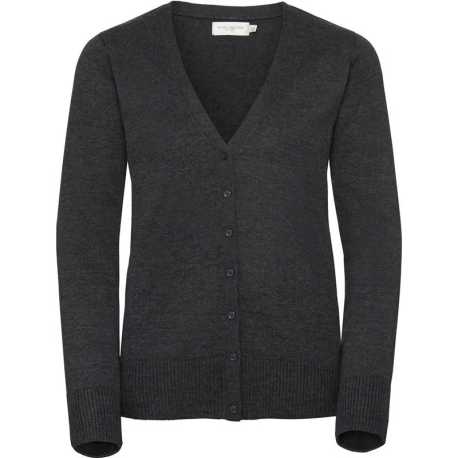 Dámsky sveter(V-Neck Knitted Cardigan RUSSELL) > šedá (charcoal marl) > M