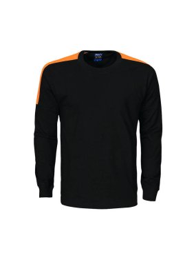 Pánske tričko (PROJOB T-SHIRT LONG SLEEVED) > čierna / oranžová > S