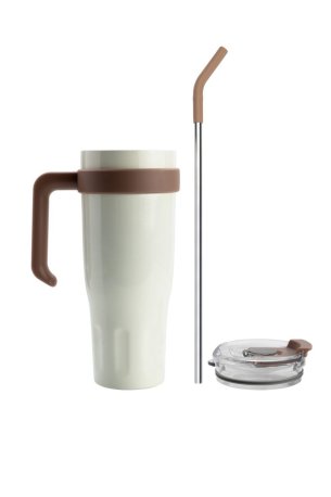 Termohrnček XXL so slamkou (VANILLA SEASON) > béžová