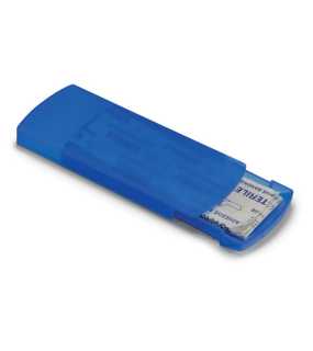 Krabička s 5 náplasťami. > priesvitná modrá