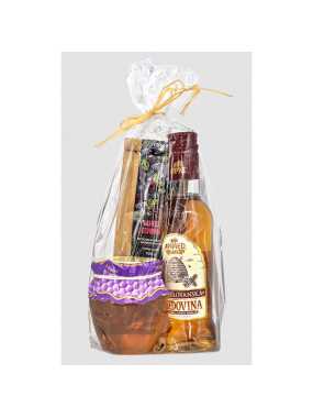 Vianočný darčekový set Staroslovanská medovina tmavá 180ml, Lipový med 250g, čaj 100g