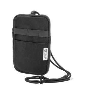 Taška cez rameno z recyklovaného plátna na telefón > čierna