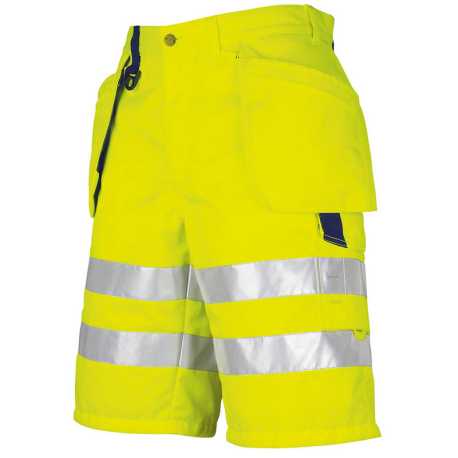 Pánske krátke nohavice (PROJOB SHORTS HV CLASS 2) > žltá / modrá (navy) > 48
