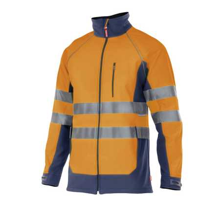 Pánska bunda (VELILLA HV TWO-TONE SOFT SHELL) > modrá (marine) / oranžová (hi-vis) > L