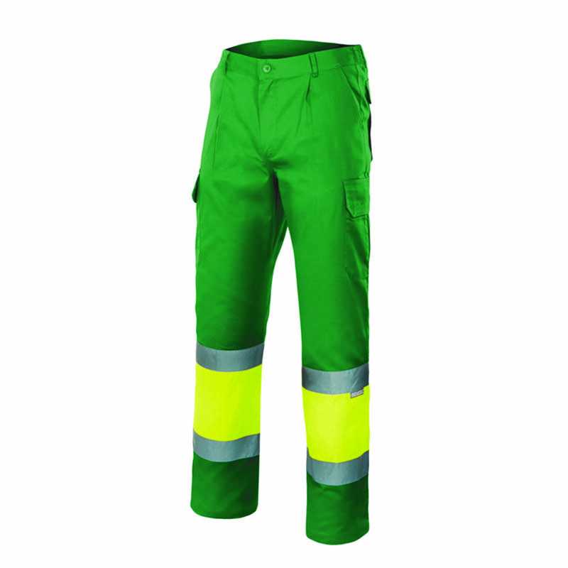 Pánske nohavice (VELILLA HV TWO-TONE TROUSERS) > zelená (grass) / žltá (hi-vis) > 2XL