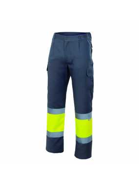 Pánske nohavice (VELILLA HV TWO-TONE TROUSERS) > šedá / žltá (hi-vis) > S