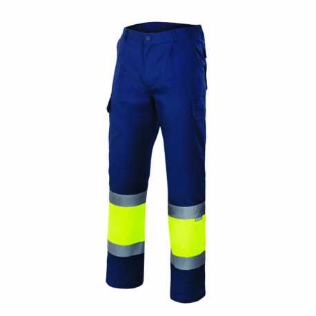 Pánske nohavice (VELILLA HV TWO-TONE TROUSERS) > modrá (marine) / žltá (hi-vis) > 2XL
