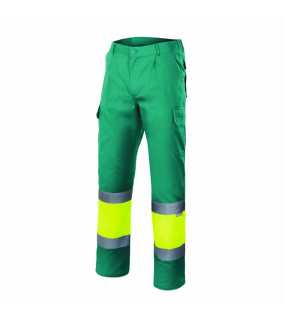 Pánske nohavice (VELILLA HV TWO-TONE TROUSERS) > zelená / žltá (hi-vis) > XL