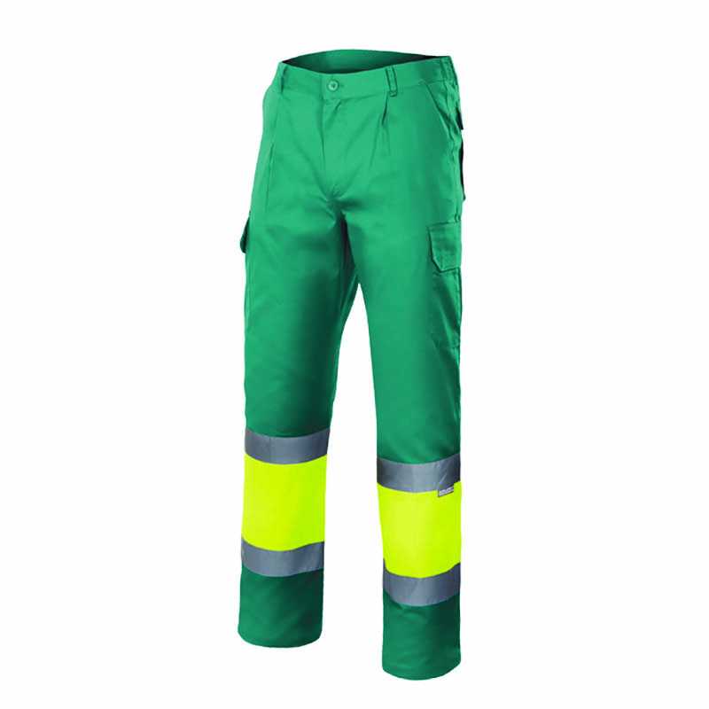 Pánske nohavice (VELILLA HV TWO-TONE TROUSERS) > zelená / žltá (hi-vis) > 4XL