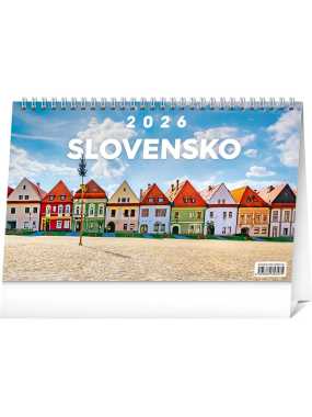 Stolový kalendár (Slovensko 2026) - 23,1 x 14,5 x 1 cm