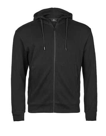 Unisex mikina (Tee Jays Ribbed Interlock Hooded Full Zip) > čierna > M
