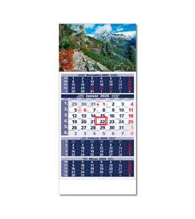 Nástenný kalendár (ŠTANDARD 4M 2026) - 29,5 x 66,3 cm > modrá > Obr. H